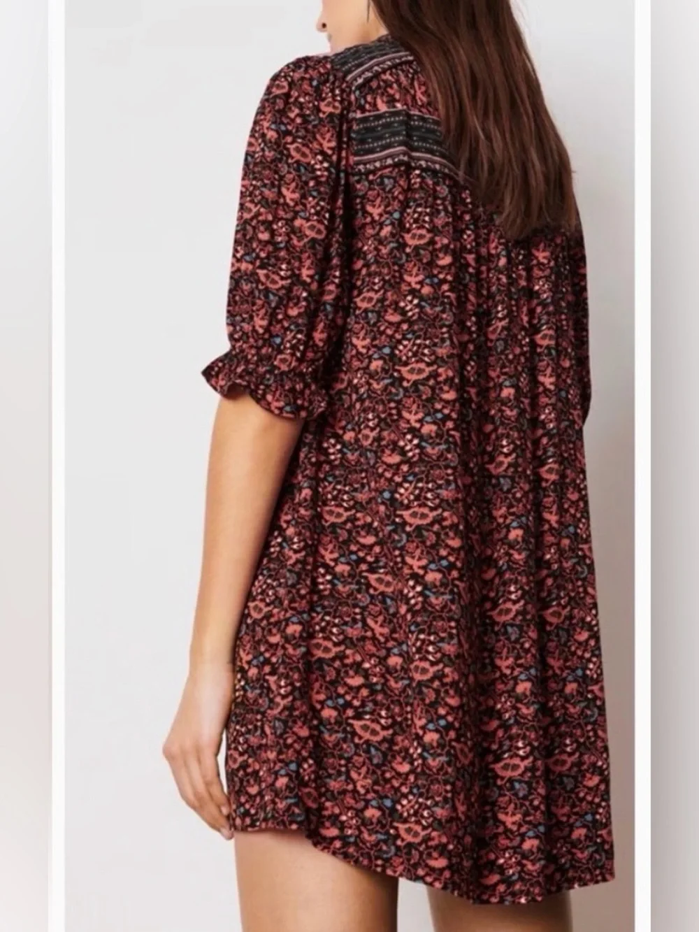 ba&sh dress boho-chic hippie floral flowy SZ 3 Large - Picture 4 of 5